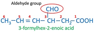 naming carboxylic acid with aldehyde group branch chain